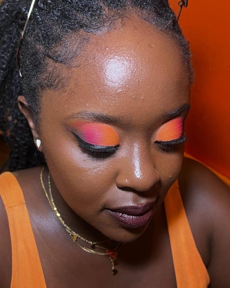 Orange gradient eye makeup
